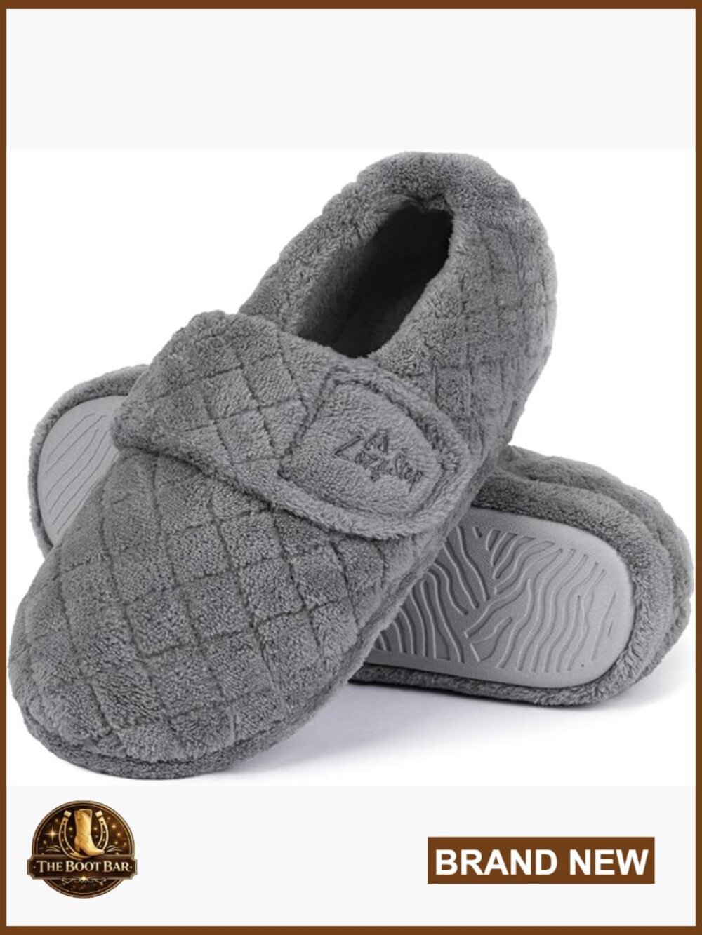 Women's Adjustable Slippers with Memory Foam - Hook and Loop Closure